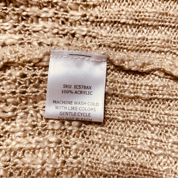 Absolutely Creative Worldwide Heather Tan Shoulder Lacing Duster Sweater Size Xl - Picture 8 of 11